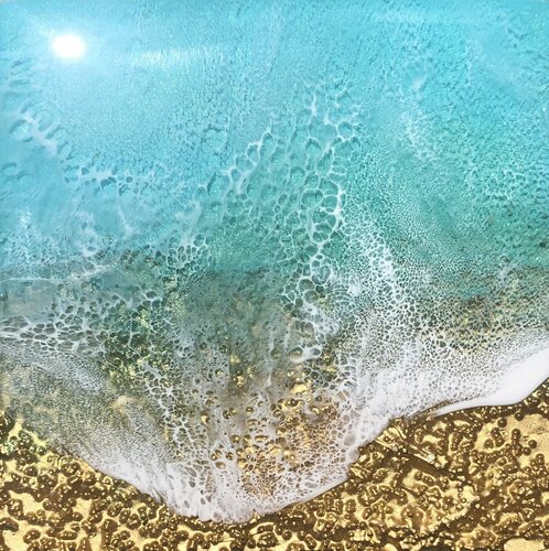 Teal Waves #43 di Ana Hefco, Pittura in vendita su Singulart