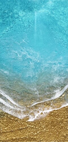 Teal Waves #50 - Seascape painting di Ana Hefco, Pittura in vendita su Singulart