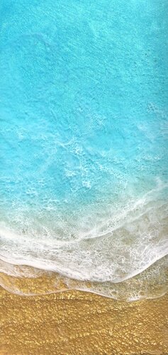 Teal Waves #51 - Ocean painting di Ana Hefco, Pittura in vendita su Singulart