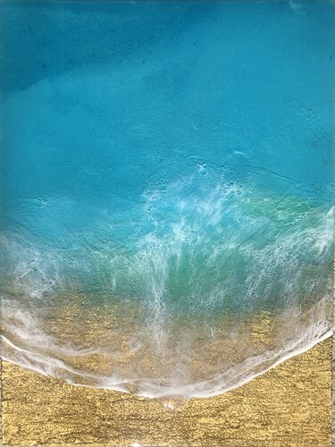 Teal Waves Ocean Bliss di Ana Hefco, Pittura in vendita su Singulart