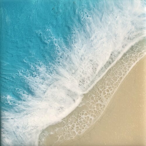 White Sand Beach #9 Ocean Beach Painting van Ana Hefco, Schilderij te koop op Singulart
