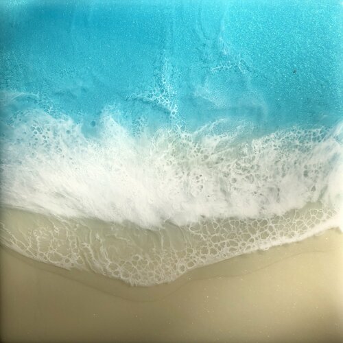 White Sand Beach #11 Ocean Beach Painting van Ana Hefco, Schilderij te koop op Singulart