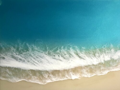 White Sand Beach #14 Ocean Painting von Ana Hefco, Malerei kaufen auf Singulart