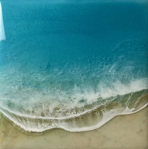 White Sand Beach #15 Ocean Beach Painting Ana Hefco