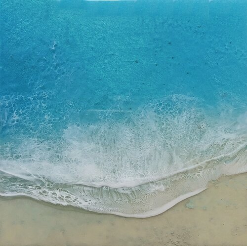 White Sand Beach #16 Ocean Beach Painting Ana Hefco