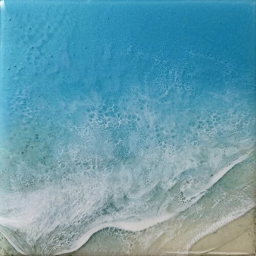 White Sand Beach #17 Ocean Beach Painting van Ana Hefco, Schilderij te koop op Singulart