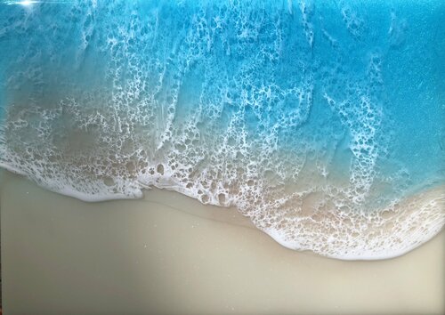 White Sand Beach #25 Ocean Painting van Ana Hefco, Schilderij te koop op Singulart