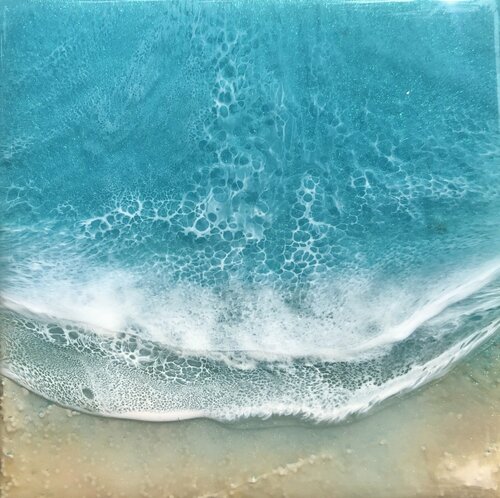 White Sand Beach #20 Ocean Beach Painting van Ana Hefco, Schilderij te koop op Singulart