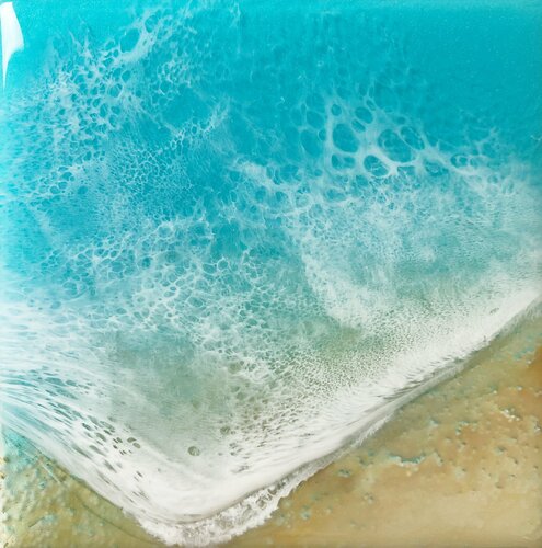 White Sand Beach #23 Ocean Beach Painting van Ana Hefco, Schilderij te koop op Singulart