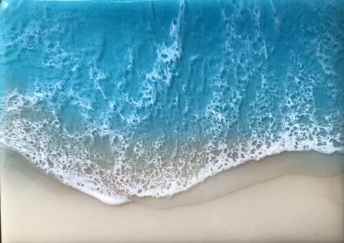 White Sand Beach #27 Ocean Painting van Ana Hefco, Schilderij te koop op Singulart