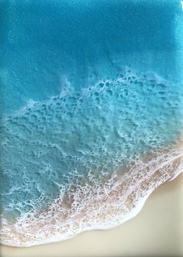 White Sand Beach #28 Seascape Ocean Painting van Ana Hefco, Schilderij te koop op Singulart