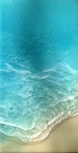 White Sand Beach #33 Ocean Painting van Ana Hefco, Schilderij te koop op Singulart