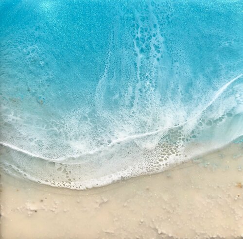 White Sand Beach #24 Ocean Beach Painting di Ana Hefco, Pittura in vendita su Singulart