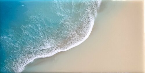 White Sand Beach #37 Ocean Painting Waves van Ana Hefco, Schilderij te koop op Singulart