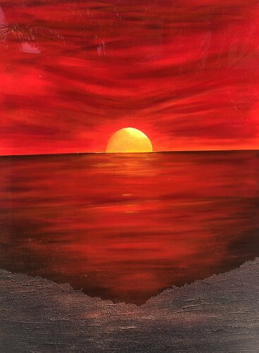 Sun Kissed Oceans Just Breathe di Ana Hefco, Pittura in vendita su Singulart