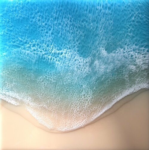 White Sand Beach Smooth Flight Ocean Painting van Ana Hefco, Schilderij te koop op Singulart