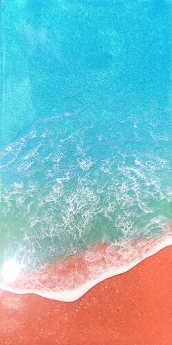 Pink Sand Beach #2 van Ana Hefco, Schilderij te koop op Singulart
