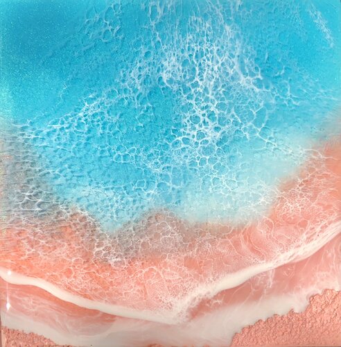 Pink Sand Beach #5 van Ana Hefco, Schilderij te koop op Singulart