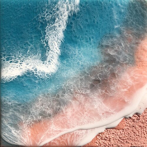 Pink Sand Beach #6 van Ana Hefco, Schilderij te koop op Singulart