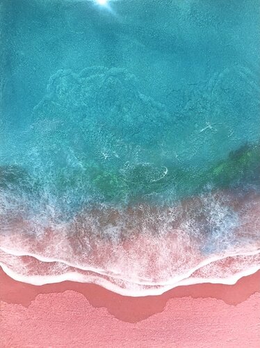 Pink Sand Beach - Elafonisi Beach Greece di Ana Hefco, Pittura in vendita su Singulart