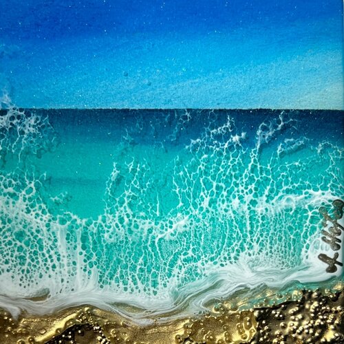 Little Wave #7 van Ana Hefco, Schilderij te koop op Singulart