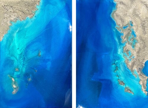 True blue di Ana Hefco, Pittura in vendita su Singulart