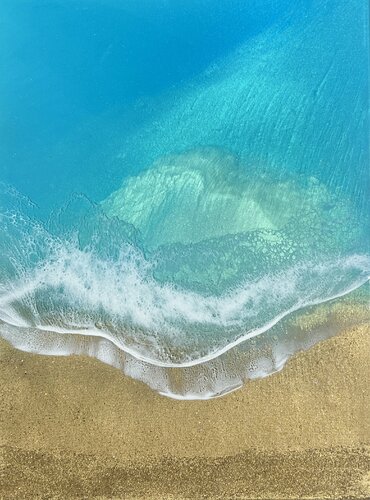 Peaceful beach - ocean painting von Ana Hefco, Malerei kaufen auf Singulart