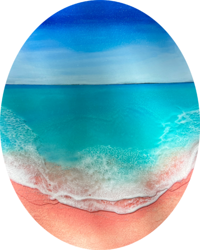 Pink Sand Beach - Bahamas van Ana Hefco, Schilderij te koop op Singulart