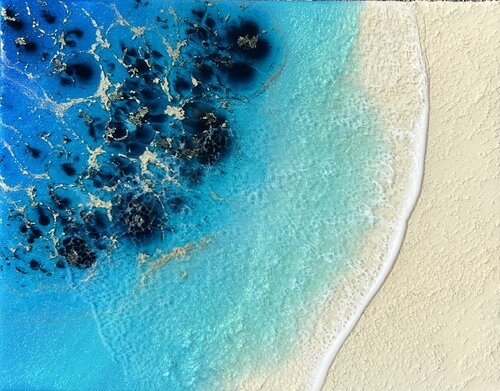 White sand beach in Bahamas #9 van Ana Hefco, Schilderij te koop op Singulart