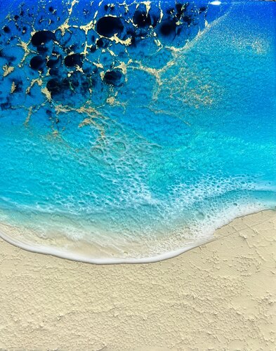 White sand beach in Bahamas #8 van Ana Hefco, Schilderij te koop op Singulart