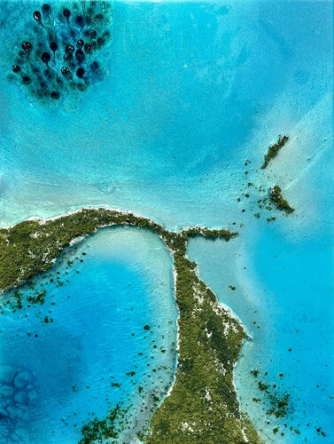 Flying over Bahamas 1 van Ana Hefco, Schilderij te koop op Singulart