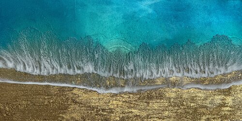Holding Hands And Waves van Ana Hefco, Schilderij te koop op Singulart