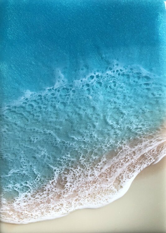 White Sand Beach #28 Seascape Ocean Painting Ana Hefco