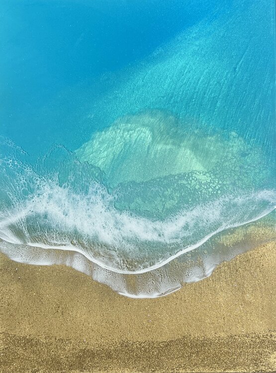 Peaceful beach - ocean painting Ana Hefco