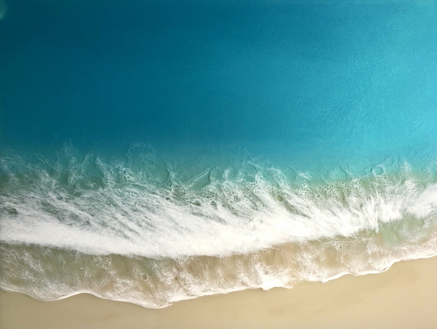 White Sand Beach #14 Ocean Painting Ana Hefco
