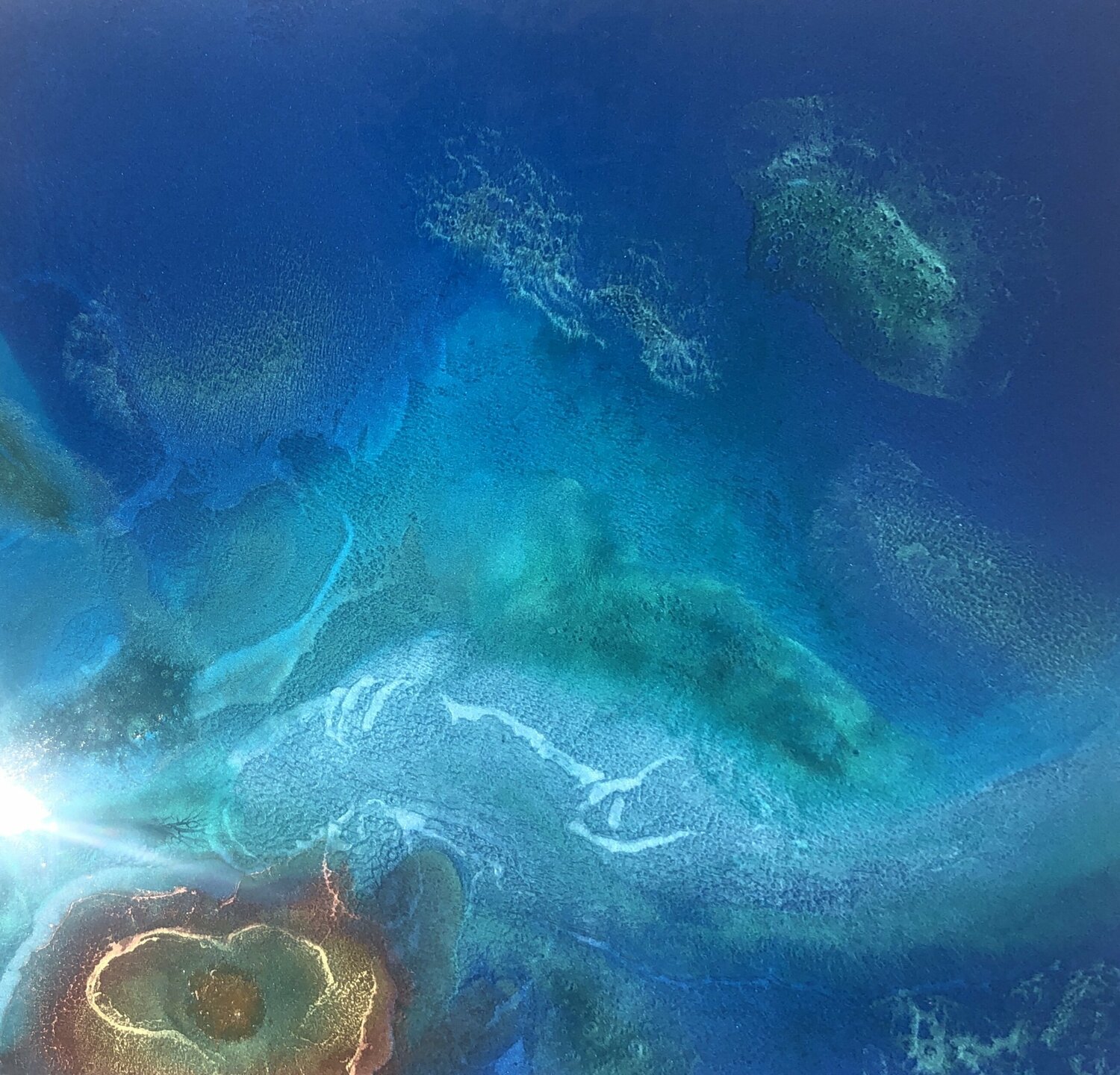Let's Elope Together - Aerial Ocean Painting Ana Hefco