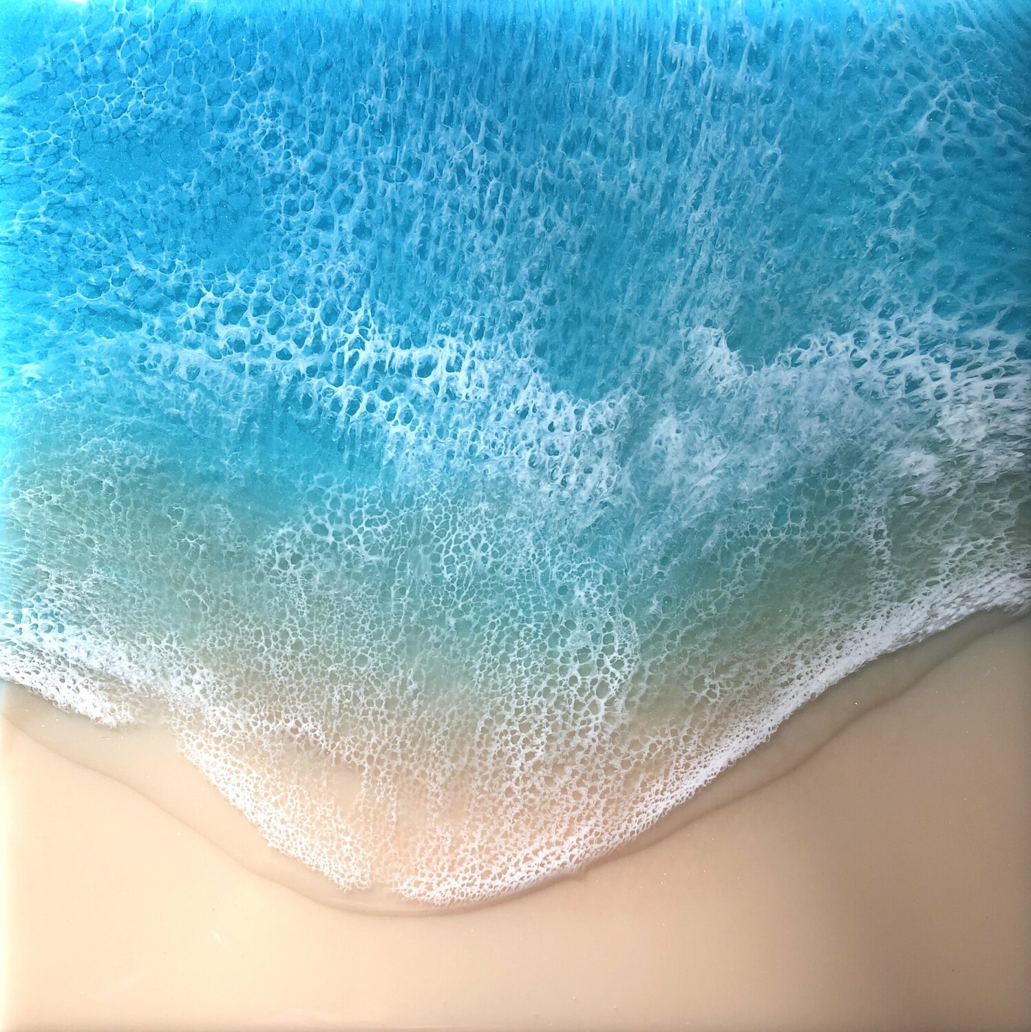White Sand Beach Smooth Flight Ocean Painting Ana Hefco