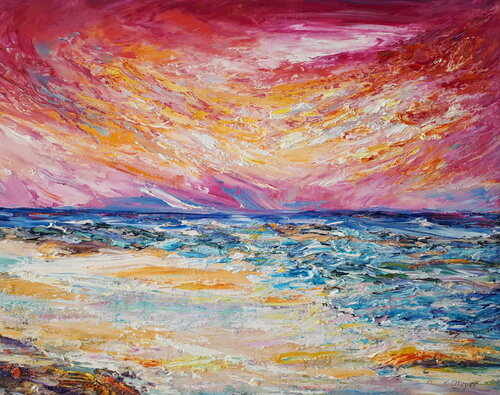 Abends am Strand by Kerstin Meyer, Painting for Sale on Singulart