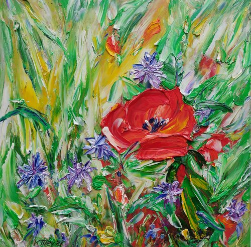 Blumenwiese van Kerstin Meyer, Schilderij te koop op Singulart