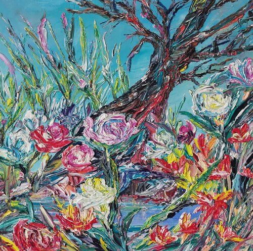 Blütenpracht di Kerstin Meyer, Pittura in vendita su Singulart
