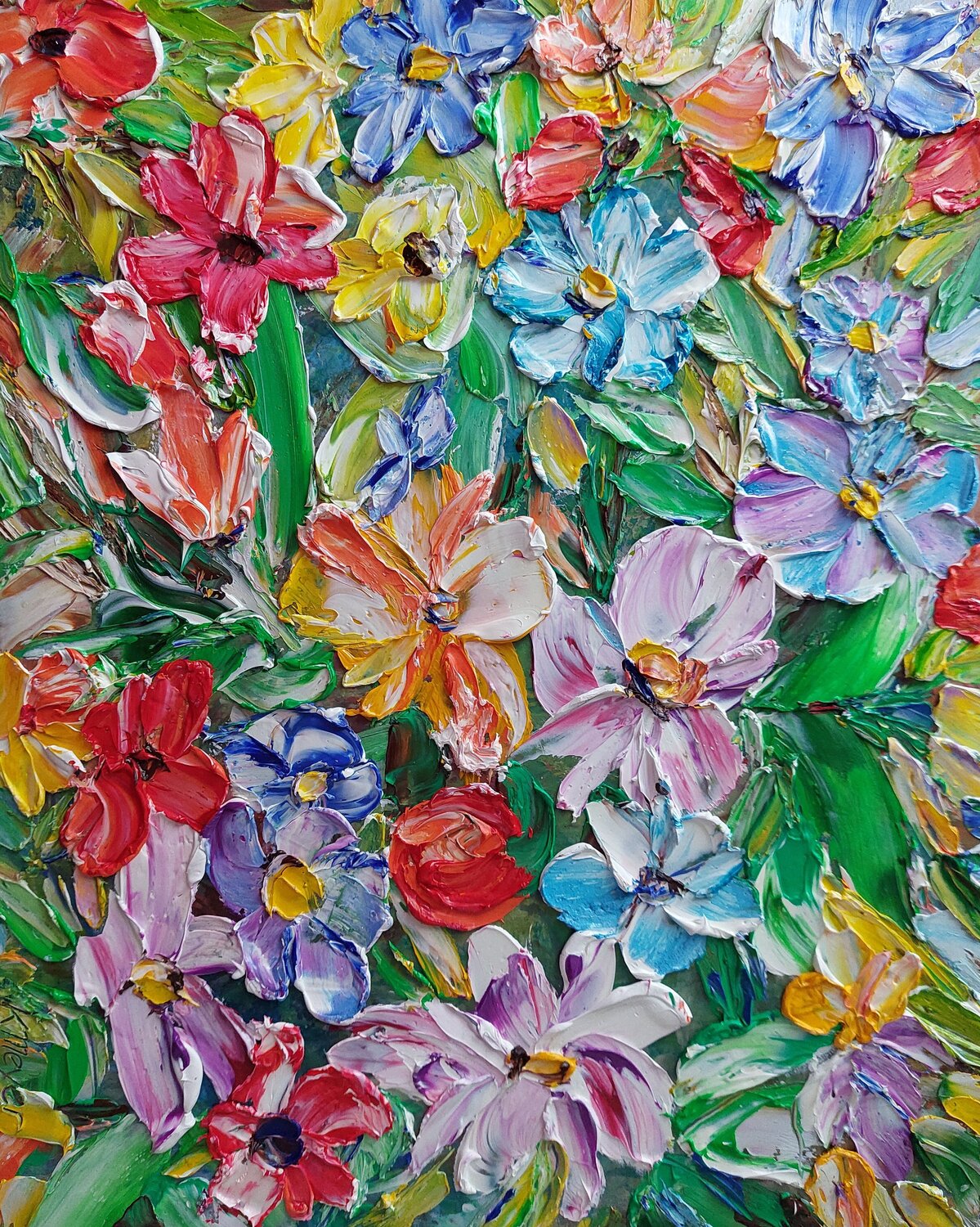 Blumenwand Kerstin Meyer Origineel schilderij te koop