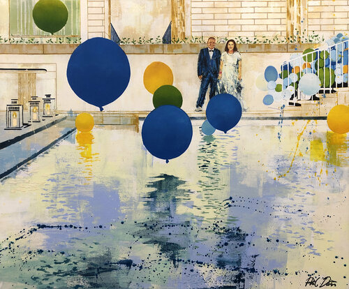 Wedding Balloons van Phil Davis, Schilderij te koop op Singulart