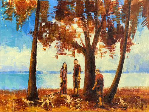 Beach Curlews by Phil Davis, Painting for Sale on Singulart