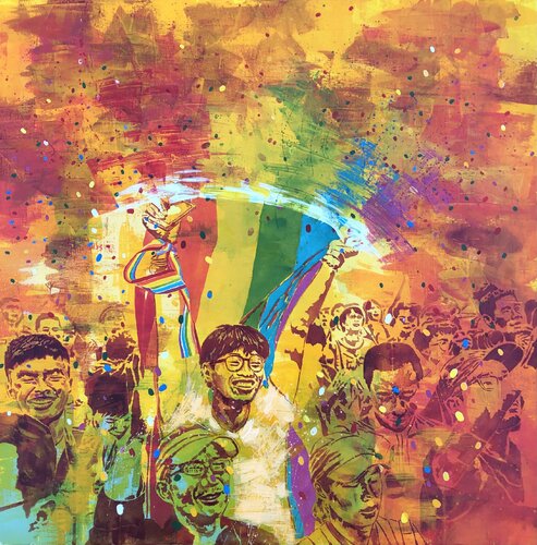 Fly The Flag by Phil Davis, Painting for Sale on Singulart