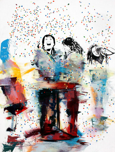 The Confetti Shower von Phil Davis, Malerei kaufen auf Singulart