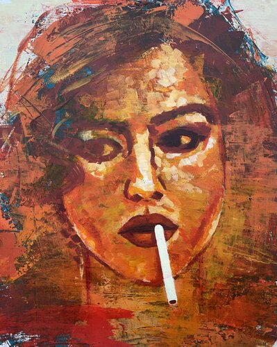 Portrait Study. Monica Bellucci as Malena by Phil Davis, Painting for Sale on Singulart