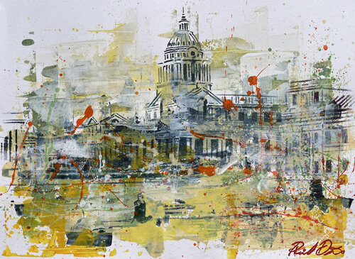 London Cityscape Study. Royal Naval College, Greenwich. par Phil Davis, Peinture en vente sur Singulart