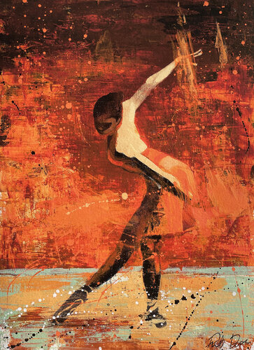 Ballerina Study. Shadow Dancing In The Spotlight. 2021. Limited edition giclee print of an original art work. von Phil Davis, Druck kaufen auf Singulart
