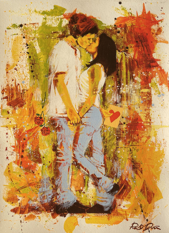 For Love In A Strange Time, 2022. Limited edition print of an original art work. Phil Davis