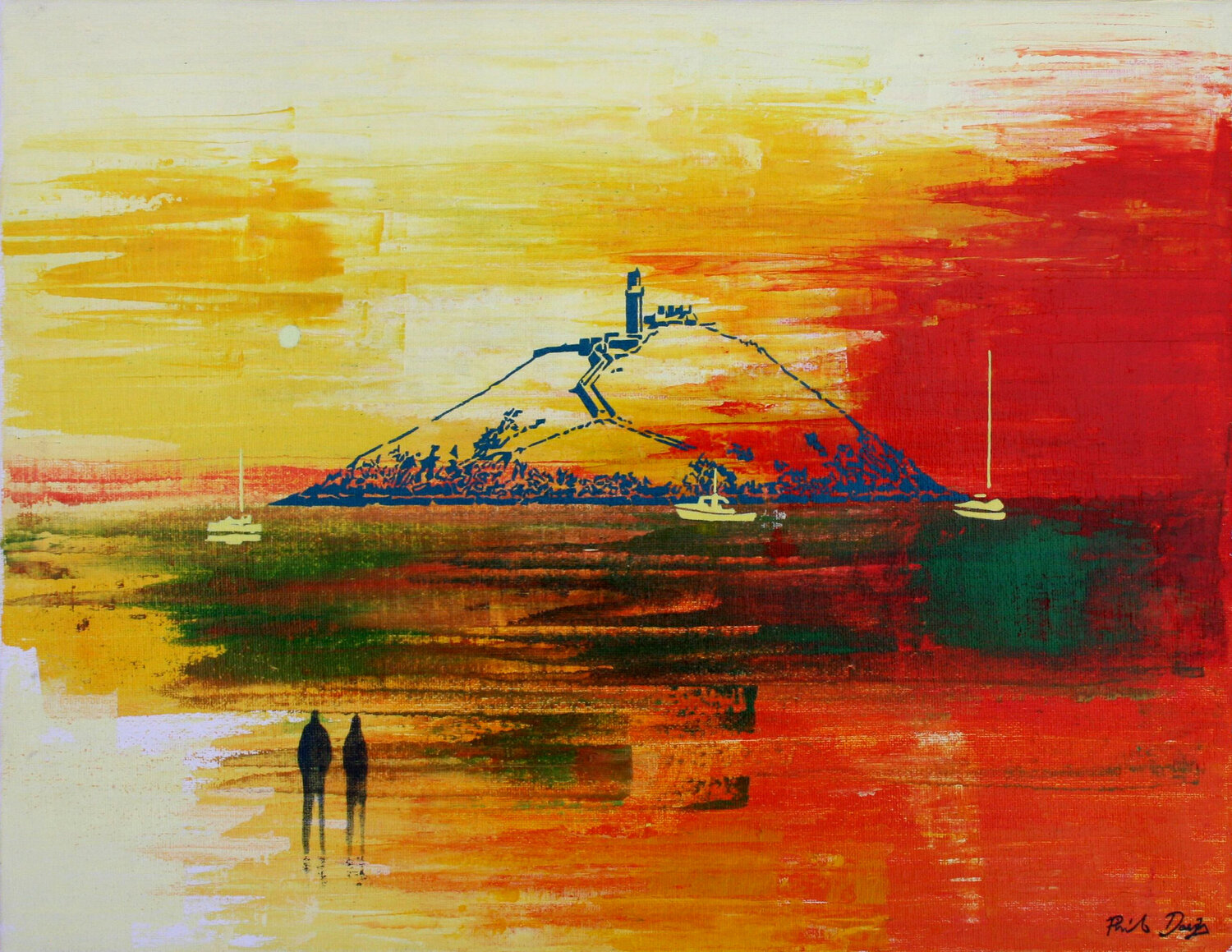 Ballycotton Island Phil Davis Original painting for sale
